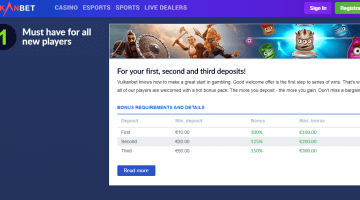 vulkanbet casino bonuses