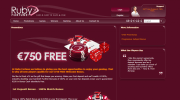 Ruby Fortune casino promotions