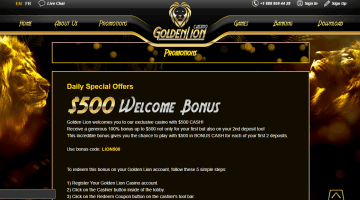 Golden Lion casino promotions